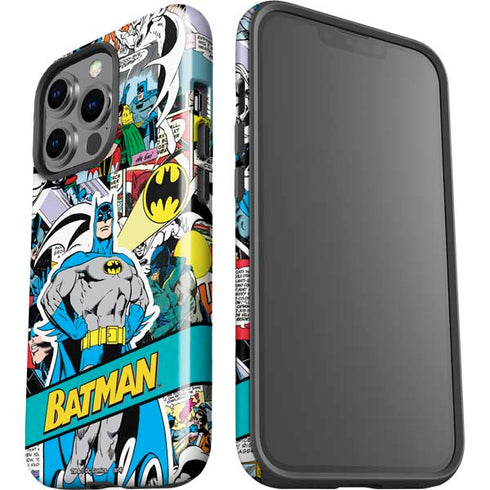 DC Comics Batman Vintage Pose Collage Art iPhone 15 Pro Impact Case